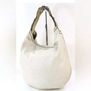 Gucci White Leather Hobo Bag